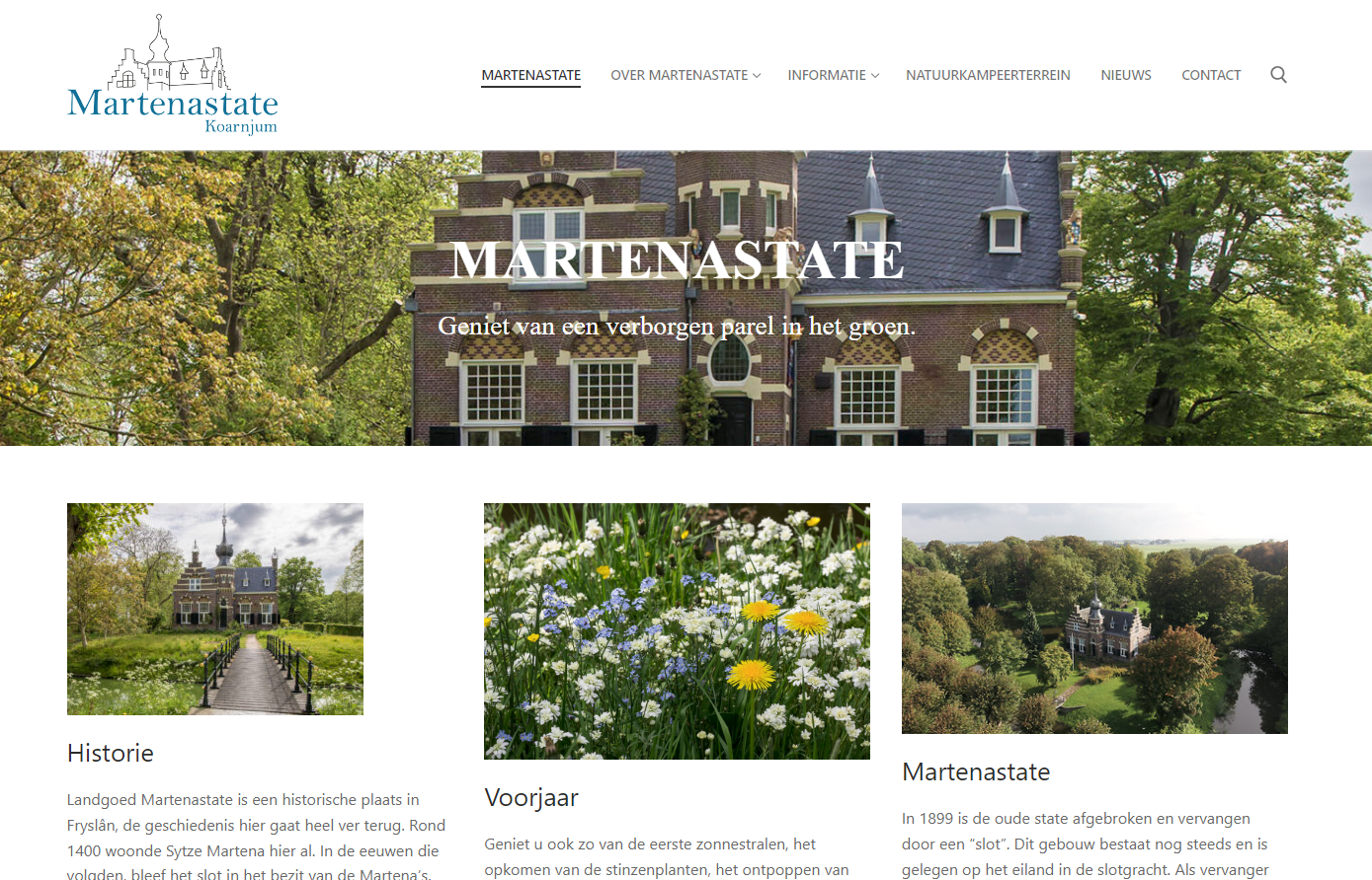 Website landgoed Martenastate